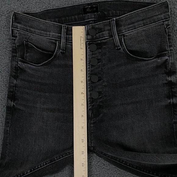 Mother Pixie Dazzler Ankle Fray size 27 Night Shadow Black Stretch Denim - Picture 9 of 10